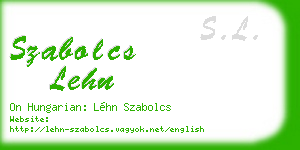szabolcs lehn business card